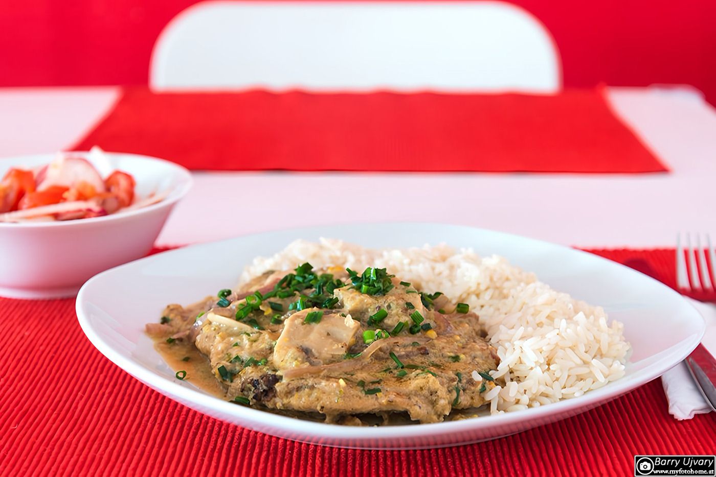 Saftschnitzel mit Champignons und Reis