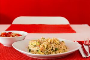 Read more about the article Fischpfanne mit Reis und Gemüse