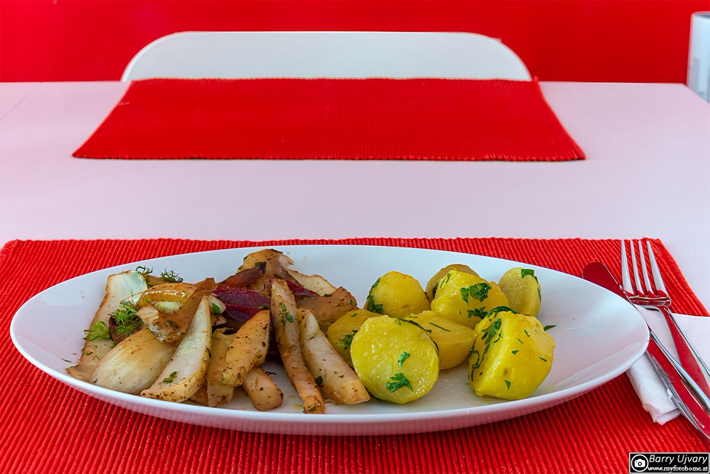 Gebratener Fenchel mit Petersilienerdäpfel