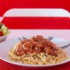Spaghetti mit Thunfisch und Paradeiser Gemüse