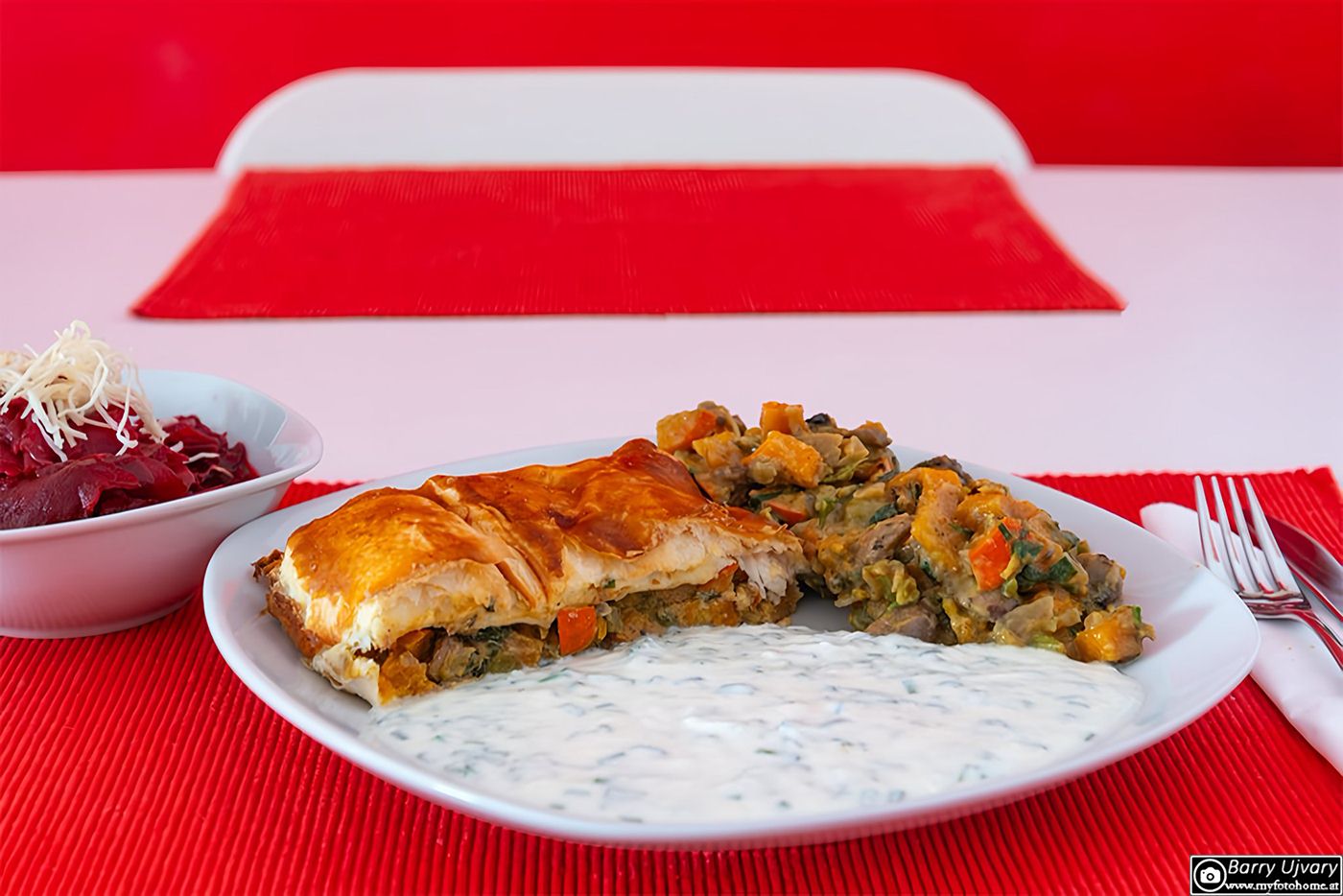 Kürbis-Strudel mit Champignons