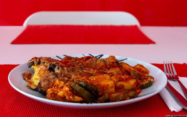 Vegane Melanzani-Zucchini Erdäpfel Lasagne