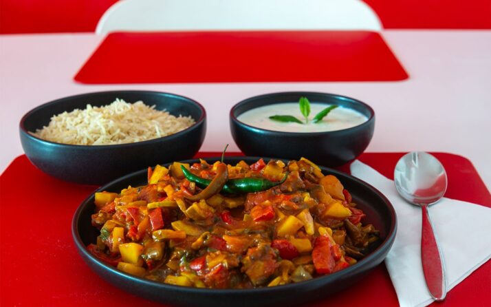 Schlangenzucchini Curry